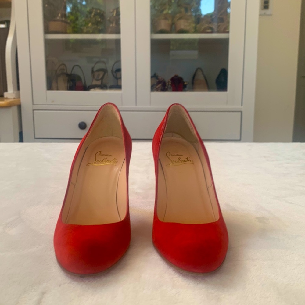 Christian Louboutin Red Suede Pumps